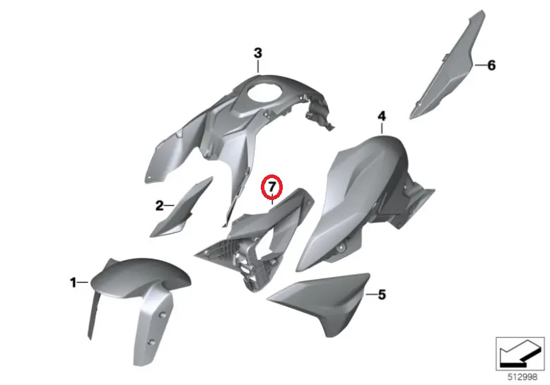 MOLDURA CARENADO IZQUIERDO G310R