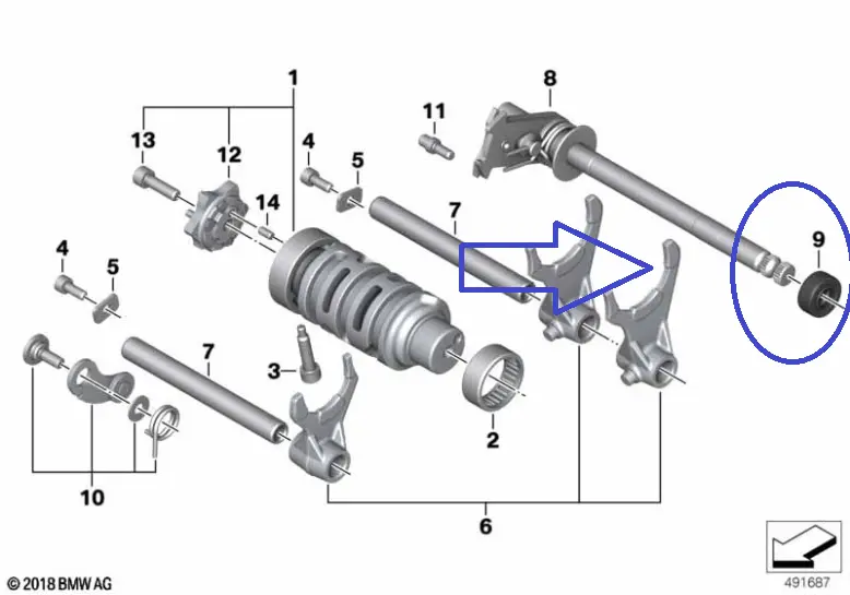 Reten eje de cambio G310gs-R 